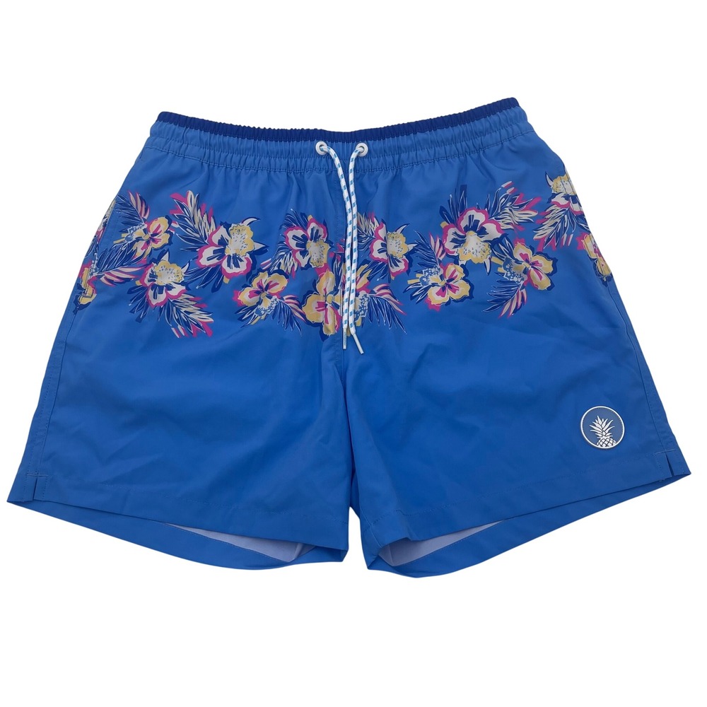 Chubbies Mens Blue Floral Hibiscus Swim Trunks 5.5 Inseam Size Medium M 6788